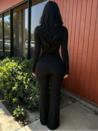 Ribbed Knit Ruched Cut-out Jumpsuit (6)