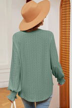 Eyelet Notched Long Sleeve T-shirt (21)