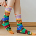 Personalized Oil Painting Street Trend Cotton Socks photo 3
