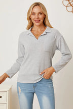 Collared Neck Dropped Shoulder T-shirt (6)