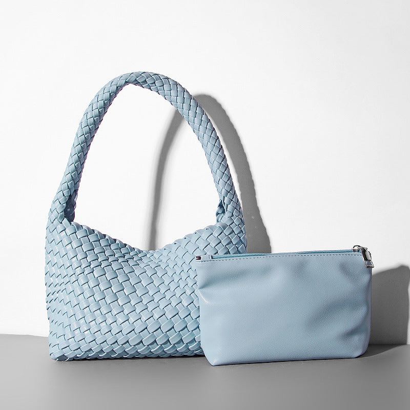 Handmade Shoulder Soft Leather Hand Carrying Woven Bag variant CJNS211339705EV