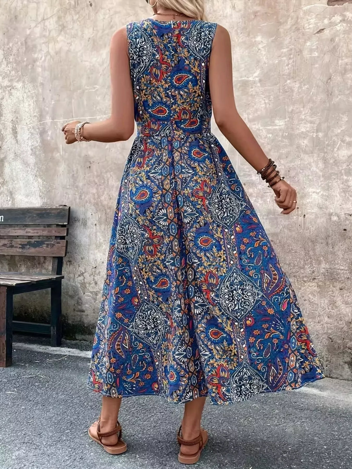 Paisley Print Sleeveless Romper (11)
