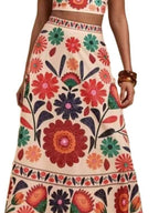 Floral Print Crop Top Skirt Set (2)