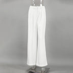 White High-waist Trousers Loose Casual Pants photo 10