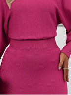 Lantern Sleeve Bodycon Sweater Dress (3)