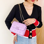 Cross Stitch Thread One Shoulder Messenger Chain Square Bag photo 1