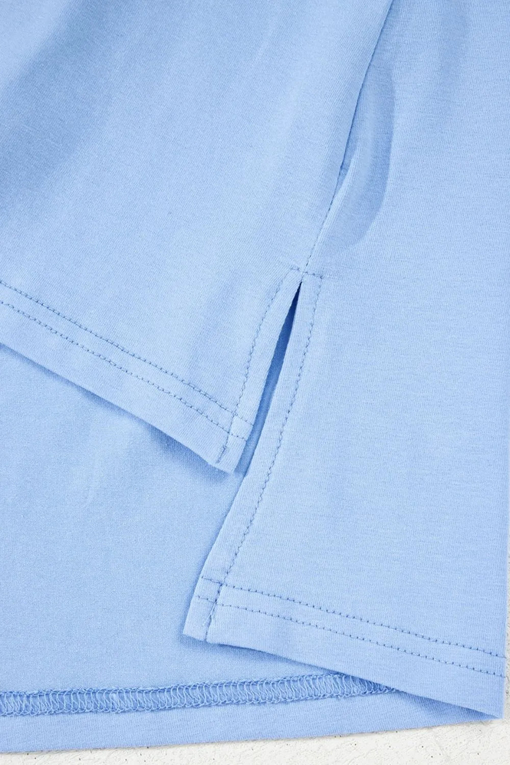 Loose Half Sleeve Hi Low Hem T Shirt (7)