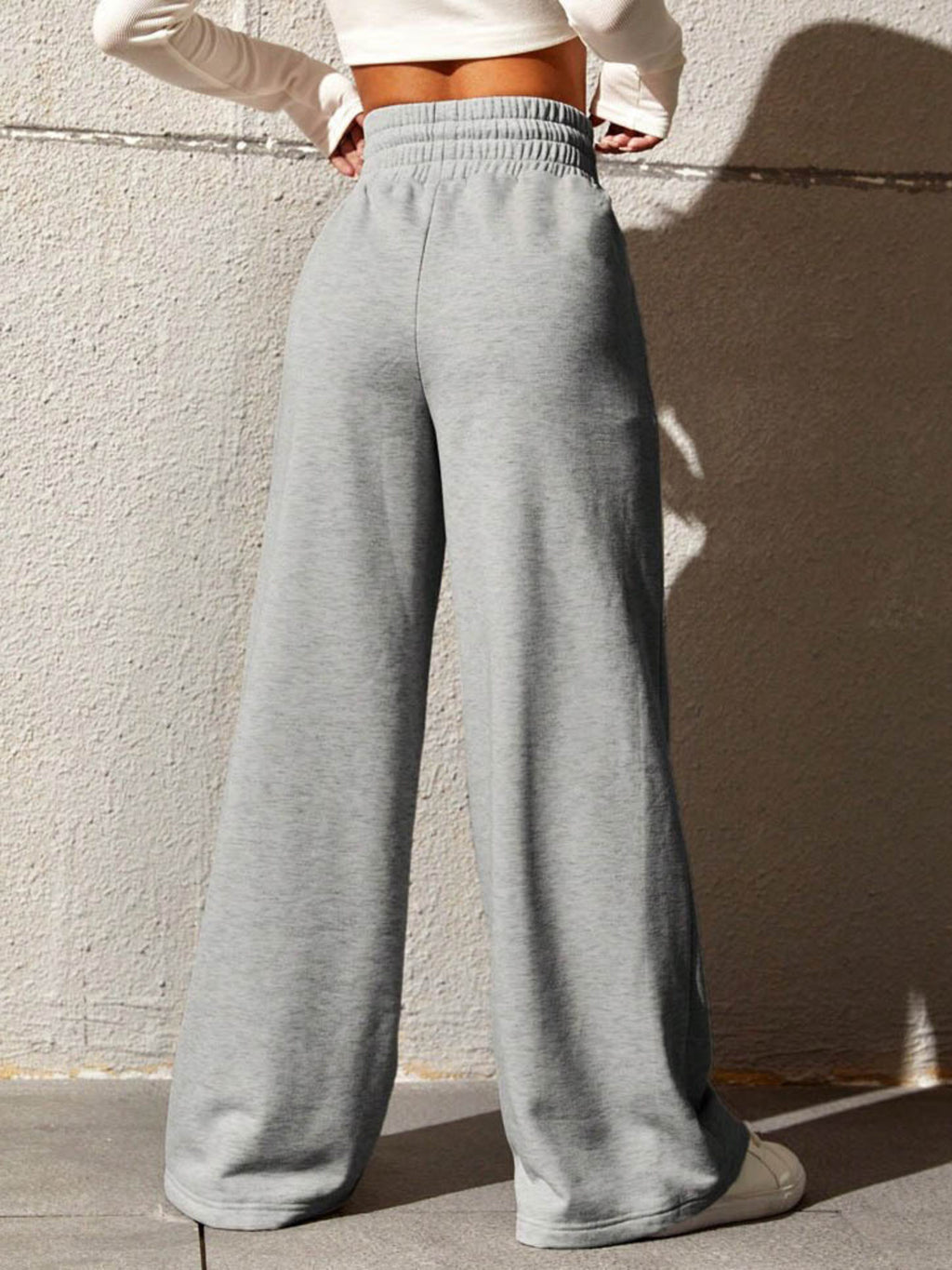 Wide Leg Drawstring Waist Pants (2)
