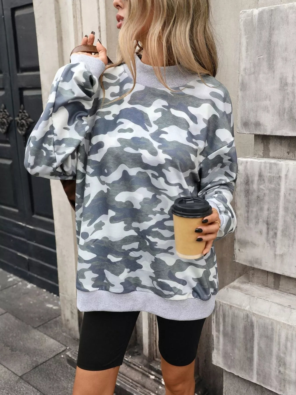 Camouflage Print Mock Neck Sweatshirt (14)