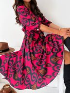 Printed Tie Waist Midi Dress (14)