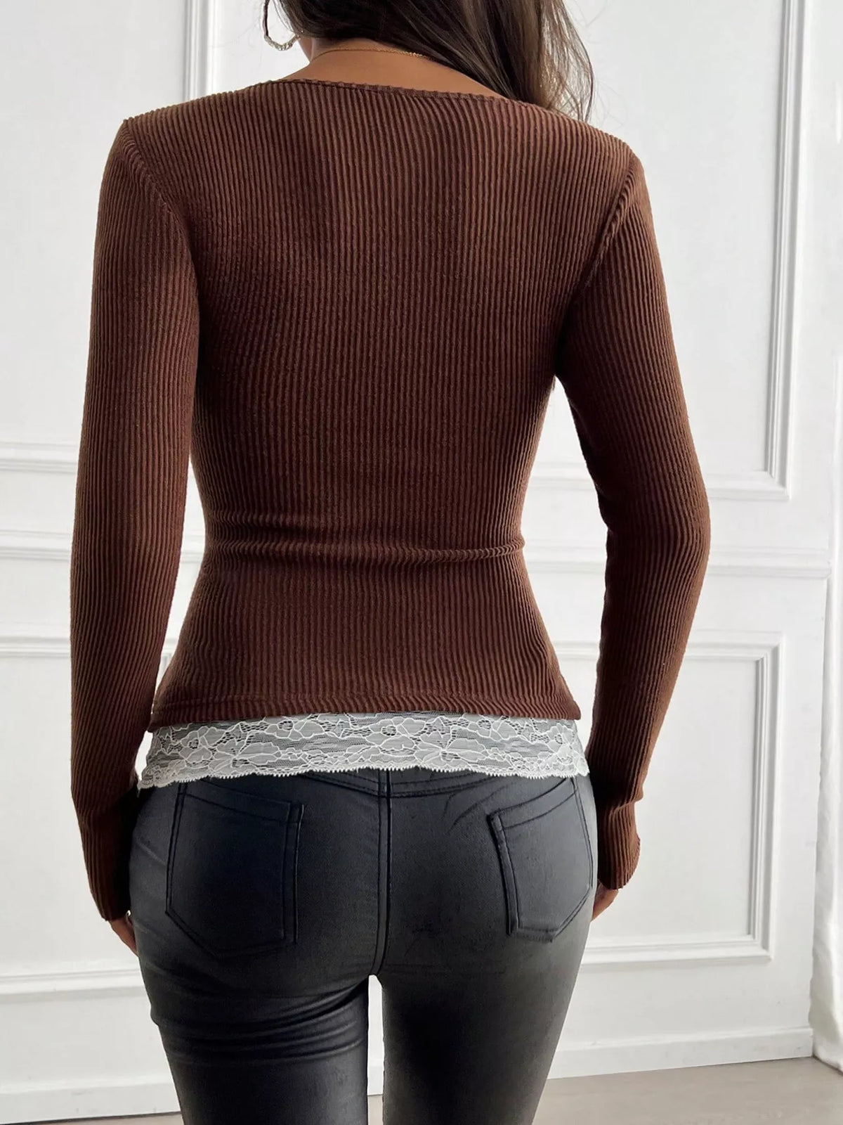Lace Detail Long Sleeve Ribbed Top (23)
