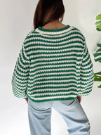 Oversized Striped Drop Shoulder Sweater (9)