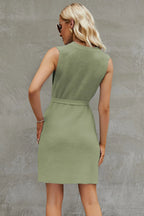 Tied Round Neck Sleeveless Sweater Dress (12)