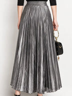 High-waisted Pleated Maxi Skirt (8)