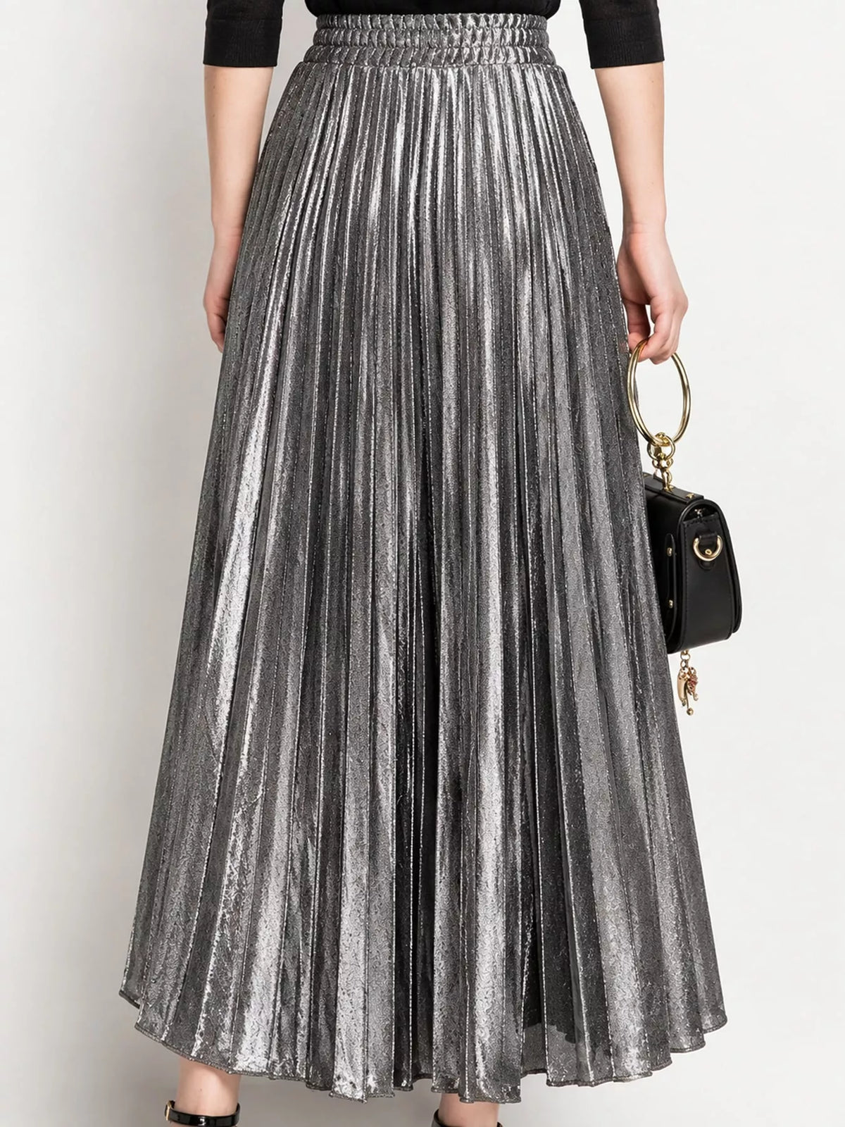 High-waisted Pleated Maxi Skirt (8)