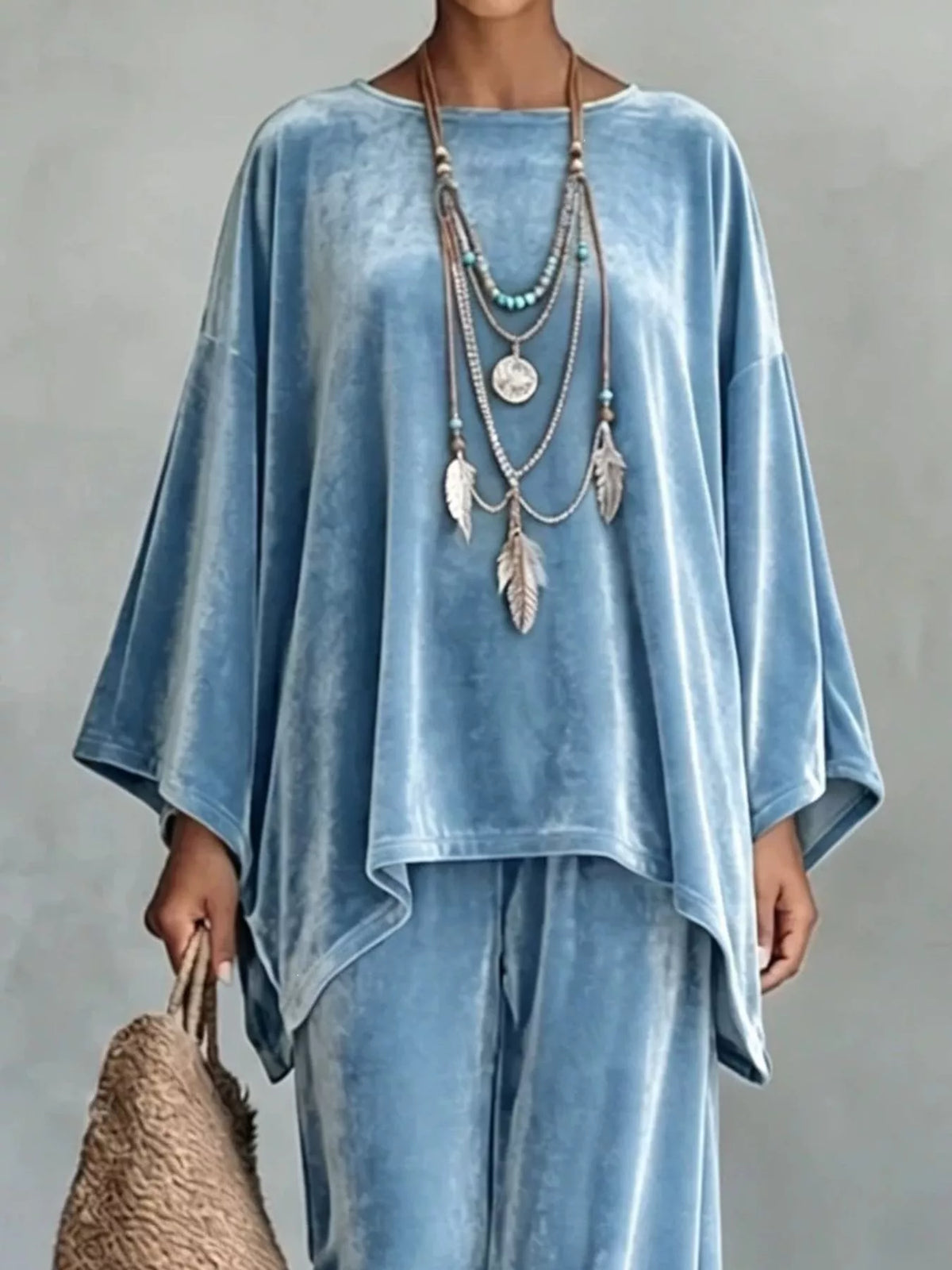 Full Size Asymmetrical Top Wide Leg Pants Set Plus (12)