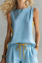Contrast Trim Tank Shorts Set (6)