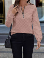 Textured Quarter-zip Sweatshirt (14)