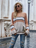 Striped Horizontal Ribbing Long Sleeve Tunic Sweater (6)