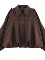 Collared Neck Dropped Shoulder Jacket (15)