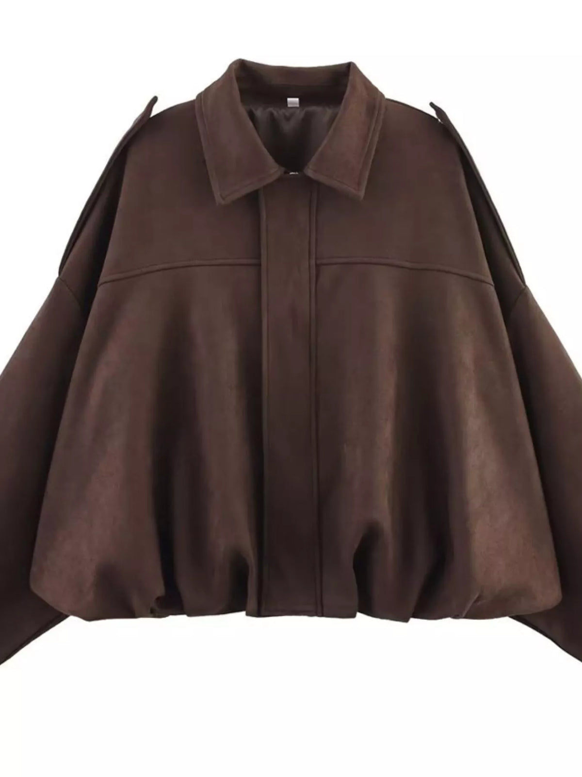 Collared Neck Dropped Shoulder Jacket (15)