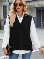 Cable Knit V-neck Sweater Vest (12)