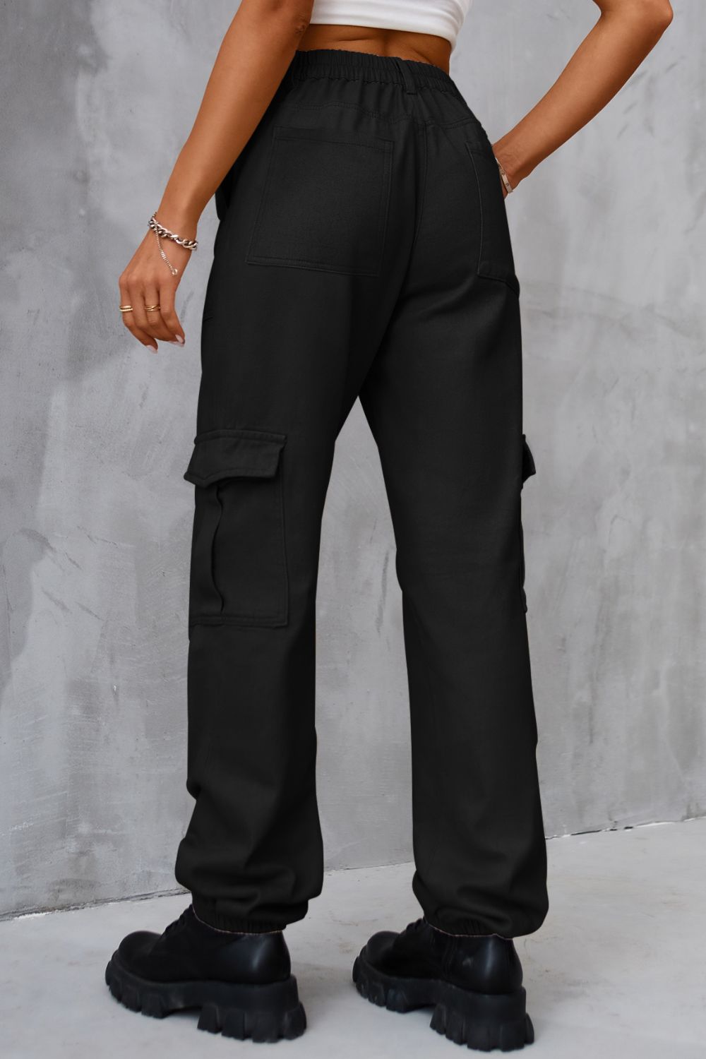 Buttoned High Waist Jeans Pockets (12)
