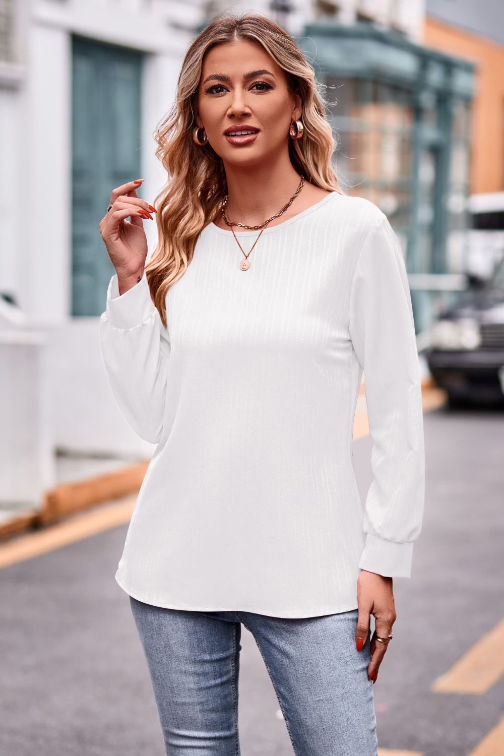 Round Neck Long Sleeve Tee (5)