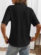 Striped Knit Short Sleeve Top (14)