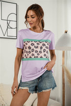 Leopard Block Side Slit Tee (3)