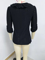 Eyelet Ruffle V-neck Blouse (16)