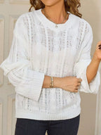 Cable Knit Long Sleeve Sweater (3)