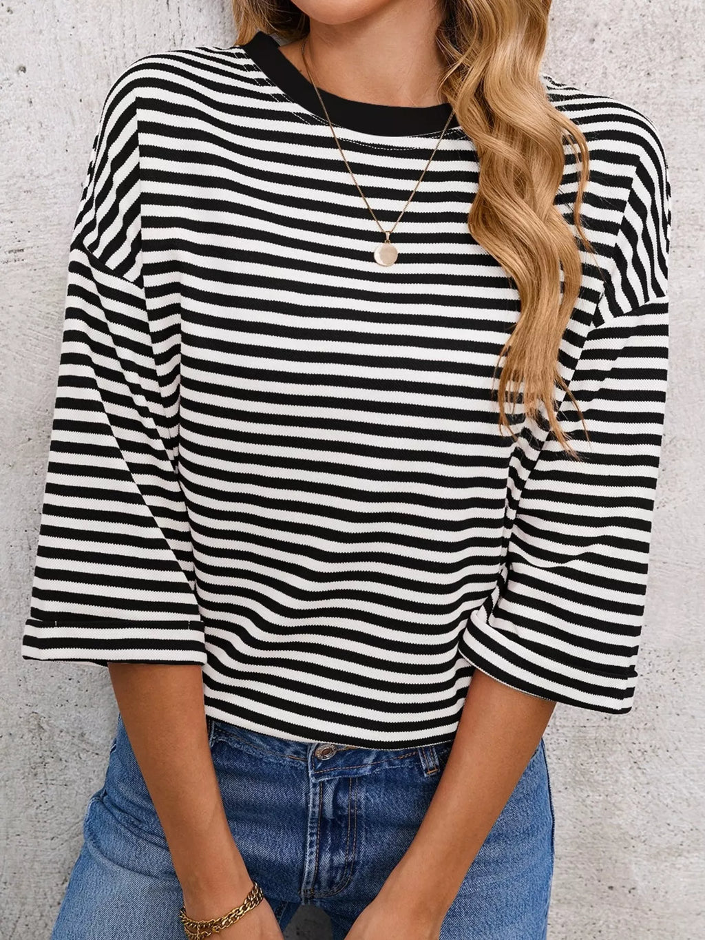 Striped Back Bow Tie T-shirt (9)