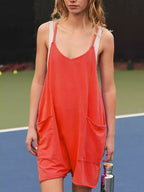 Spaghetti Strap Romper Pockets (17)