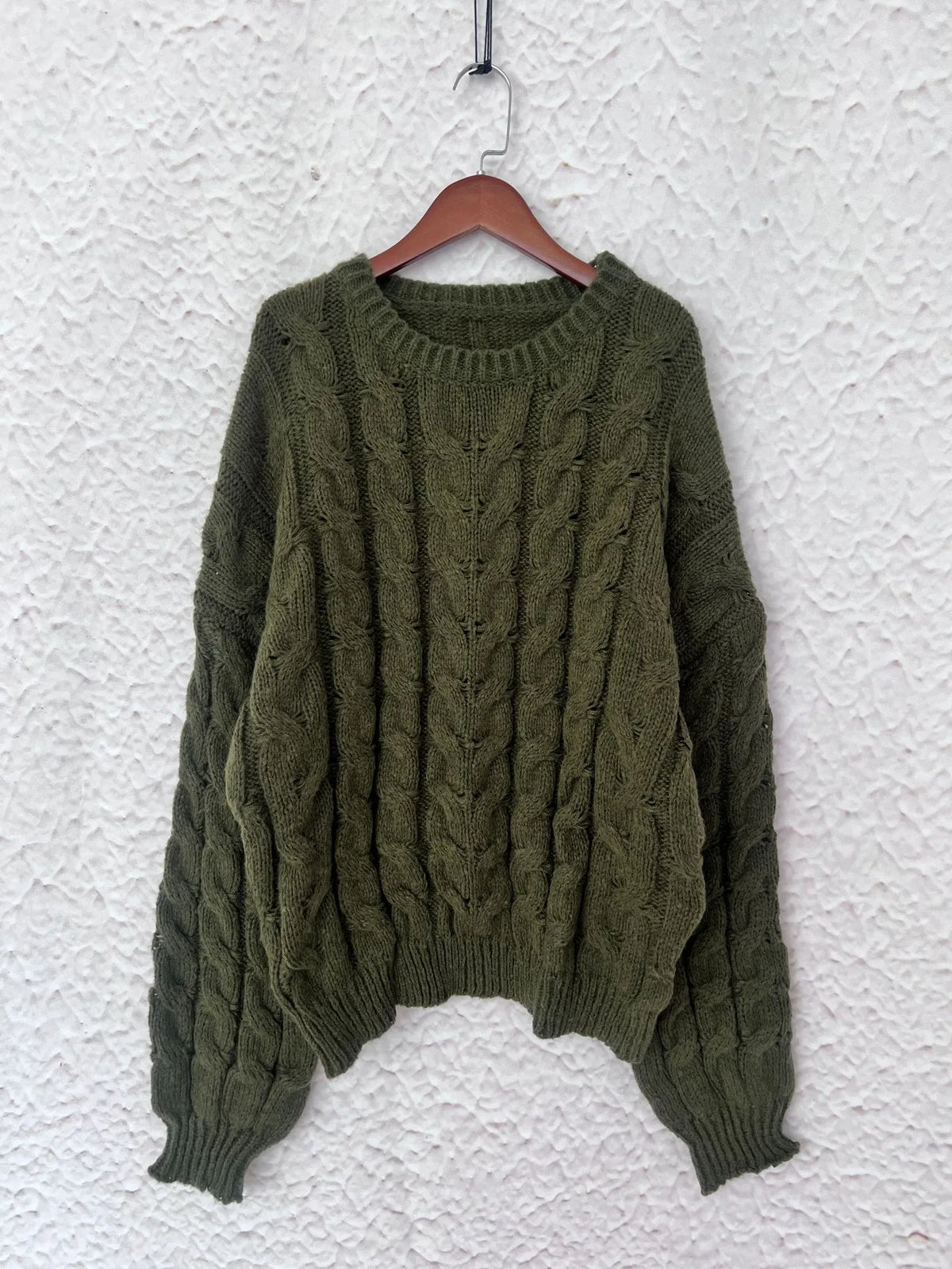 Cable Knit Long Sleeve Sweater (20)