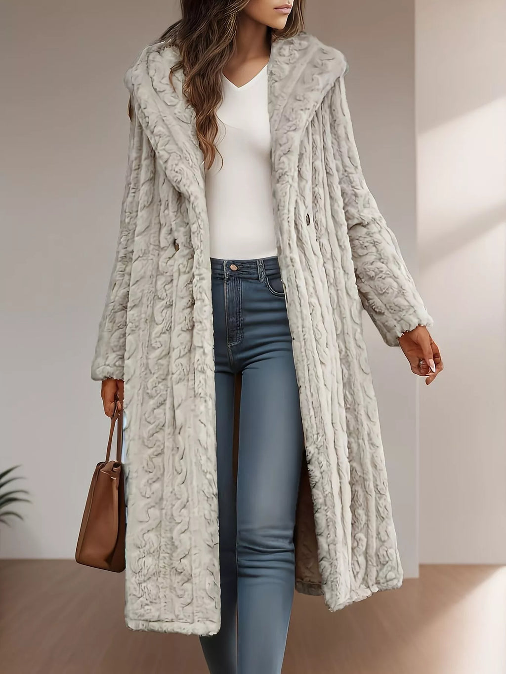 Cozy Hooded Button Up Longline Outerwear (9)
