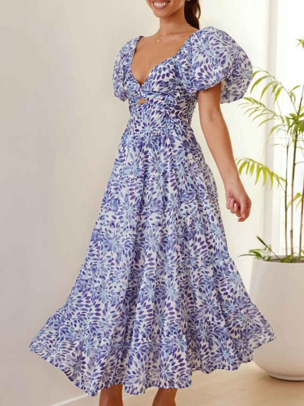 Off-shoulder Floral Tiered Dress Ruffle Details (31)
