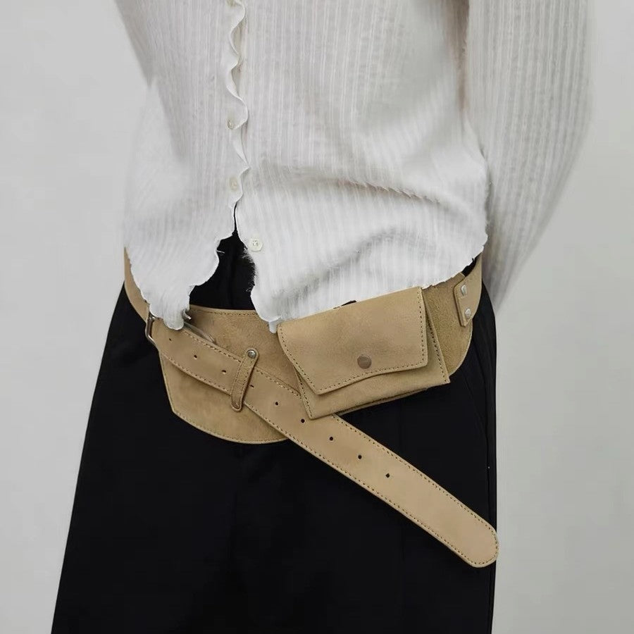 Retro Brown Suede Wide Belt photo 3