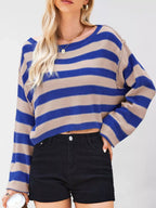 Striped Boat Neck Sweater (3)