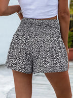 Floral Print Elastic Waist Shorts (9)