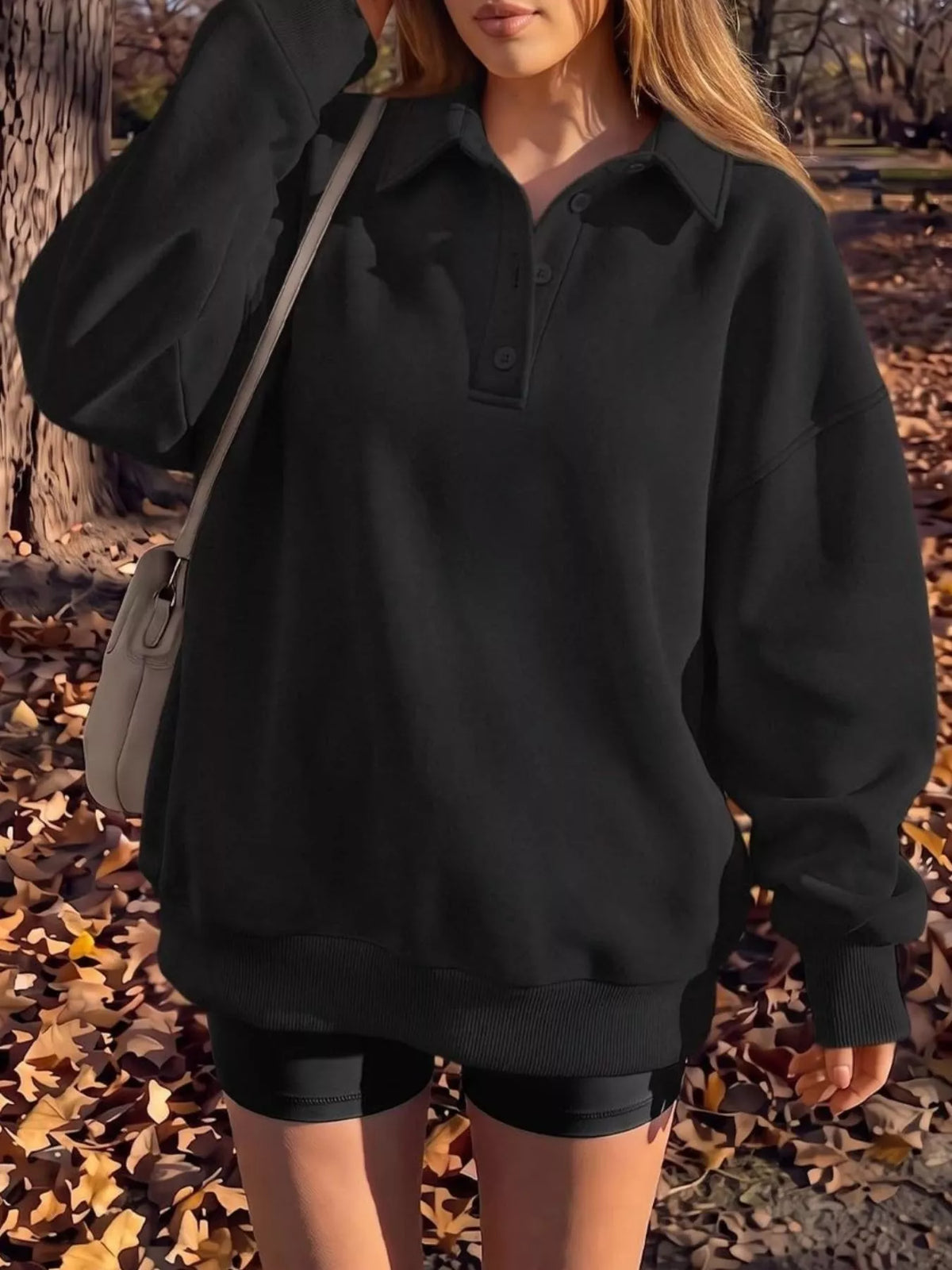 Button Detail Dropped Shoulder Sweatshirt (7)