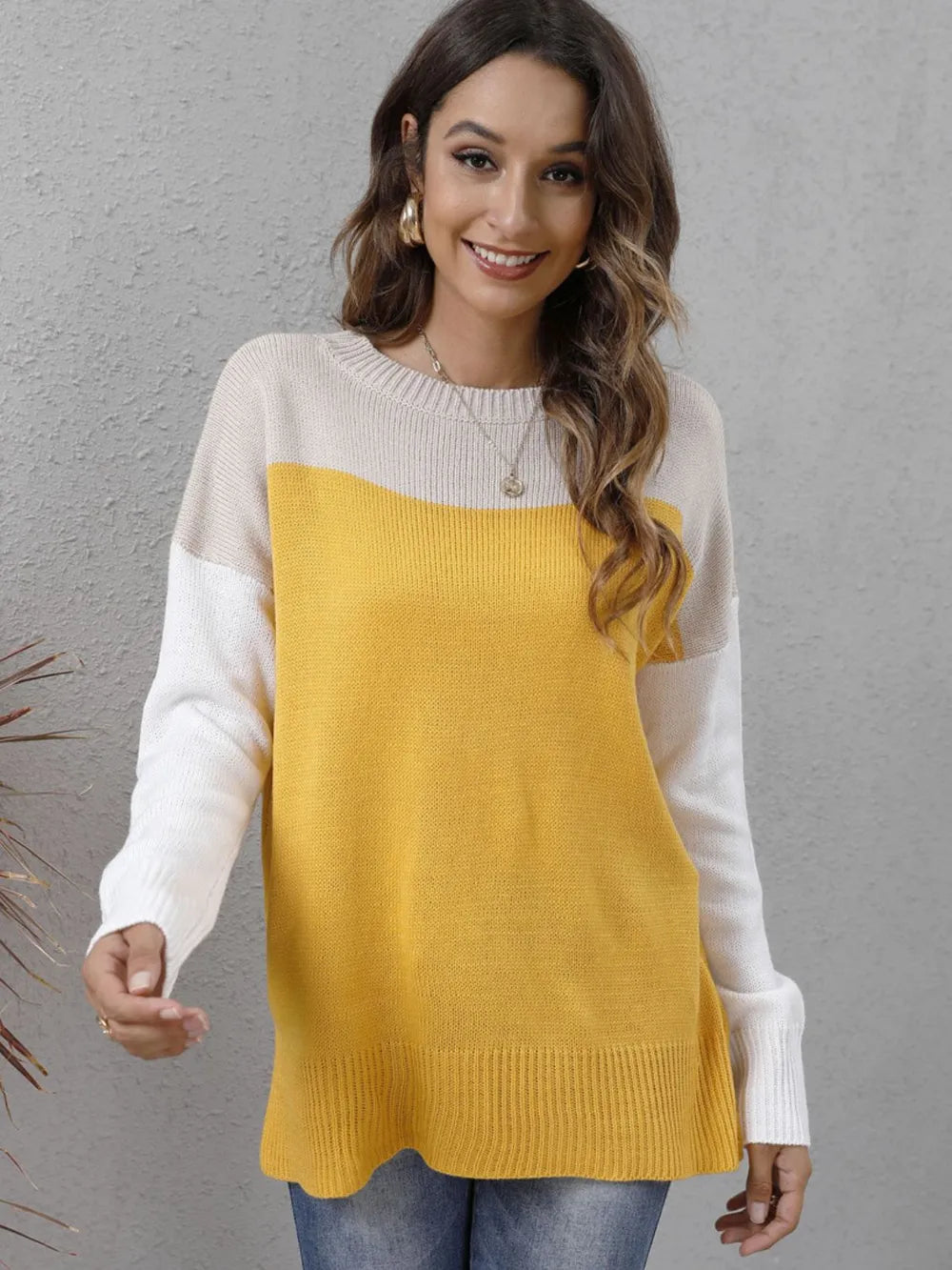Block Round Neck Sweater (5)