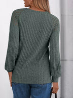 Ribbed Knit T-shirt Lace Shoulder Detail (18)