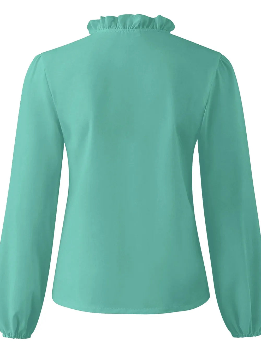 Ruffled V-neck Long Sleeve Blouse (20)