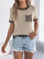 Round Neck Short Sleeve Knit Top (16)