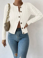 Cable Knit Button-up Cardigan (10)