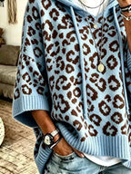 Leopard Print Hooded Knit Sweater (8)