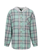 Hooded Plaid Button-up Shirt (13)