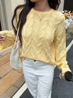 Cable Knit Long Sleeve Sweater (14)