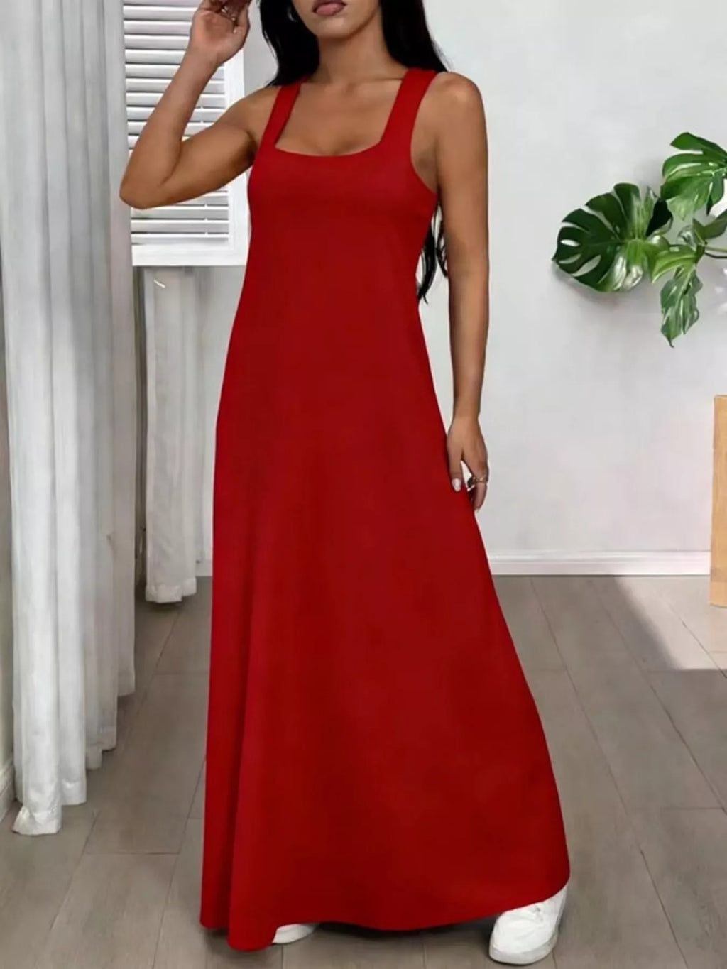 Scoop Neck Cami Maxi Dress Set (18)